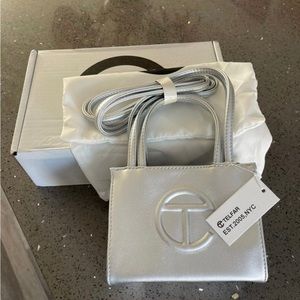Silver Small  Telfar Bag (used only once)